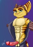 anthro balls erection genitals humanoid_genitalia humanoid_penis male muscular penis solo rockeythelombax ratchet_and_clank sony_corporation sony_interactive_entertainment ratchet_(ratchet_and_clank) lombax mammal absurd_res hi_res