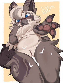 anthro beak biped blue_eyes bodily_fluids brown_body brown_hair claws countershade_fur countershade_torso countershading cum cum_from_vagina cum_in_vagina cum_inside female finger_claws fingers front_view fur genital_fluids genitals hair handpaw looking_at_viewer looking_down looking_down_at_viewer low-angle_view navel paws simple_background smile solo vulva zinfyu teacup_gryphon 2026 absurd_res digital_drawing_(artwork) digital_media_(artwork) hi_res