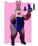 anthro belly blush brown_body bulge clothed clothing dildo eyes_closed fur humanoid_hands knot knotted_dildo male overweight overweight_male sex_toy solo conditional_dnp sinibun_95 lagomorph leporid mammal rabbit 2021 5:6 hi_res