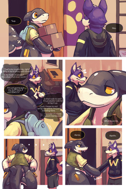 anthro backpack biped blue_backpack box cardboard cardboard_box clothed clothing college container dominant_inflatable dominant_pool_toy dormitory ellipsis fur glistening glistening_body half-closed_eyes handle handle_bar hoodie inflatable male narrowed_eyes pantsless pool_toy pool_toy_handle poster purple_body purple_fur school sharp_teeth shy sound_effects teeth text thought_bubble topwear yellow_eyes yellow_sclera sexotheque aeros_(friday_night_gurus) apollo_(friday_night_gurus) animate_inanimate aquatic canid canine canis domestic_dog fish husky living_inflatable mammal nordic_sled_dog shark spitz 2024 2:3 absurd_res comic english_text hi_res