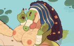 4_fingers accessory amber_eyes anthro anthro_focus areola bandage between_breasts big_areola big_breasts big_hair big_nipples biped black_claws black_hair braided_hair breast_play breasts brown_pubes claws clothing curvy_figure duo egyptian egyptian_clothing egyptian_headdress erection eyelashes faceless_character faceless_human faceless_male female female_focus female_on_human finger_claws fingers genitals glans glistening glistening_eyes glistening_genitalia glistening_penis green_body green_scales green_tail hair hair_accessory head_tilt headdress heart_symbol high-angle_view human_on_anthro interspecies iris light_body light_scales light_skin logo long_hair looking_at_viewer male male/female male_on_anthro monotone_body monotone_hair monotone_skin monotone_tail mostly_nude mostly_nude_anthro mostly_nude_female multicolored_body multicolored_scales navel nemes_(clothing) nipples non-mammal_breasts non-mammal_nipples nude nude_human nude_male open_mouth partially_submerged penis penis_between_breasts penis_bite pink_areola pink_glans pink_nipples pubes pupils red_heart scales sex shadow sharp_teeth sitting snout solo_focus spiked_tail spikes spikes_(anatomy) subscribestar_logo tail tan_body tan_breasts tan_scales teeth text three-quarter_view titfuck two_tone_body two_tone_scales water website_logo quangdoann egyptian_mythology marvel marvel_cinematic_universe middle_eastern_mythology moon_knight_(series) mythology subscribestar ammit ammit_(moon_knight) crocodile crocodilian deity human mammal reptile scalie 2025 digital_drawing_(artwork) digital_media_(artwork) hi_res url