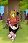 anthro clothed clothing feet female scenery slightly_chubby slightly_chubby_female solo hilaky nyla_(whitekitteh) felid mammal pantherine tiger absurd_res hi_res nonbinary_(lore) trans_(lore) trans_woman_(lore)