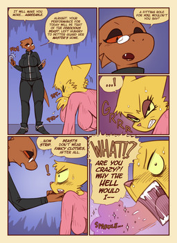 anthro border brown_body dialogue duo exclamation_point female fur inside speech_bubble text yellow_body yellow_border yellow_fur shyguy9 bethesda_game_studios microsoft oblivion prequel_adventure the_elder_scrolls katia_managan quill-weave argonian felid khajiit mammal scalie 2025 comic english_text hi_res