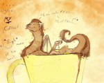 ambiguous_gender beverage candy coffee dessert feral food fur heart_symbol male size_difference smaller_male solo tail tongue tongue_out asquishybean european_mythology mythology dragon food_creature furred_dragon furred_scalie living_candy mythological_creature mythological_scalie scalie western_dragon 5:4 digital_media_(artwork) digital_painting_(artwork) warm_colors