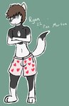 anthro clothed clothing crossed_arms femboy freckled_face freckles hair heart_clothing heart_symbol heart_underwear male navel pattern_clothing pattern_underwear skinny solo stated_age tail text topless underwear underwear_only sketchygenet ryan_(sketchygenet) gulonine mammal marten mustelid musteline pine_marten english_text