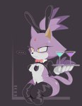 anthro blush bow_tie breasts bunny_costume clothing costume female glass leggings legwear nipple_outline pasties small_breasts solo yellow_eyes theonehornedimp sega sonic_the_hedgehog_(series) blaze_the_cat domestic_cat felid feline felis mammal absurd_res hi_res