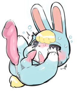 after_anal after_sex balls barefoot blonde_hair blush bodily_fluids buckteeth butt chibi cum cum_from_penis cum_in_ass cum_inside cum_string disembodied_penis duo erection feet fingers fur genital_fluids genitals green_body green_fur hair lying male male/male multicolored_body multicolored_fur nude open_mouth paws penis presenting presenting_hindquarters shaking simple_background solo_focus spread_legs spreading sweat tears teeth trembling two_tone_body two_tone_fur white_background white_body white_fur young oposa animal_crossing nintendo sasha_(animal_crossing) lagomorph leporid mammal rabbit hi_res sketch