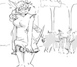 ballroom balls blush braided_hair breasts claws clothed clothing dress embarrassed exhibitionism genitals group gynomorph hair intersex looking_back penis raised_tail solo_focus tail tenting trio smekbo final_fantasy final_fantasy_ix square_enix ser_ori_tuft burmecian mammal rodent monochrome sketch