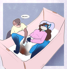 blush clothed clothing crib diaper duo feces female female/female sex_toy soiled_diaper soiling unclean_diaper used_diaper vibrator vibrator_on_diaper wand_vibrator wearing_diaper lunarcey ruth_(lunarcey) samantha_the_vixen canid canine domestic_ferret fox mammal mustelid musteline true_musteline weasel hi_res
