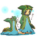 1:1 blue_body blue_hair blue_skin clothed clothing cosplay dress duo east_sea_gastrodon feral fully_clothed gastrodon generation_4_pokemon green_body green_skin hair hand_in_pocket hands_in_both_pockets hitec hoodie human japanese_text kneeling male mammal nintendo nude open_mouth open_smile pockets pokemon pokemon_(species) simple_background smile tan_body tan_skin text topwear translation_request white_background yellow_body yellow_skin