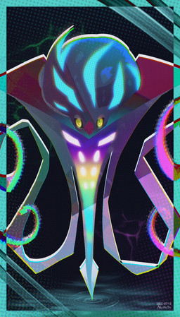 ambiguous_gender beak black_sclera feral glowing glowing_body glowing_eyes looking_at_viewer multicolored_body simple_background solo water yellow_eyes mrh2o2 nintendo pokemon pokemon_legends_z-a generation_9_pokemon mega_evolution mega_malamar pokemon_(species) 2025 dated hi_res signature