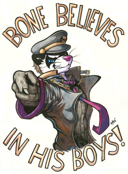 anthro black_clothing clothed clothing fur gesture hand_gesture hat headgear headwear jacket looking_at_viewer male necktie pink_nose pointing purple_clothing simple_background solo text topwear whiskers white_background white_body white_fur boneitis jojo's_bizarre_adventure stardust_crusaders fan_character jotaro_kujo 2021 english_text hi_res signature