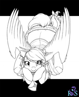 accessory bow_(feature) bow_accessory bow_ribbon clothed clothed_feral clothing feathered_wings feathers female feral furgonomics hair_accessory hair_bow hair_ribbon letter lingerie looking_at_viewer panties ribbons simple_background smile solo tail tail_accessory tail_bow tail_ribbon underwear wings longinius friendship_is_magic hasbro my_little_pony mythology derpy_hooves_(mlp) equid equine mammal mythological_creature mythological_equine pegasus 2014 hi_res line_art monochrome traditional_media_(artwork)