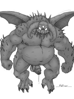 3_eyes 4_toes balls bodily_fluids claws dripping feet foreskin genital_fluids genitals male multi_eye muscular muscular_male nipples penis precum precum_drip simple_background solo standing toes white_background wings madboart demon's_souls fromsoftware vanguard_demon 3:4 hi_res monochrome