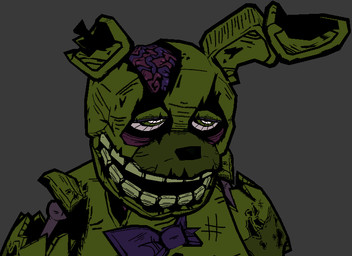 anthro bow_tie brain decay endoskeleton eye_bags green_body grey_background half-closed_eyes machine male narrowed_eyes notched_ear open_mouth organs purple_bow_tie simple_background solo teeth white_eyes cryptiacurves cryptiacurves_(modeler) five_nights_at_freddy's five_nights_at_freddy's_3 scottgames springtrap_(fnaf) animatronic lagomorph leporid mammal rabbit robot robot_anthro 3d_(artwork) bust_portrait cel_shading cross-hatching digital_media_(artwork) hatching_(art) portrait shaded