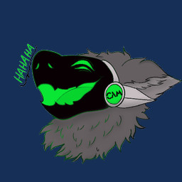 anthro body_hair c.a.m. cybernetics fluffy fluffy_ears fluffy_hair fur glowing glowing_body glowing_eyes green_body green_eyes grey_body grey_fur grey_hair hair machine male metal metallic_body multicolored_body protogen_face protogen_visor protogenized robotic screen screen_face solo text amislost yuri_chacal canid canine canis jackal mammal protogen 1:1 alpha_channel digital_drawing_(artwork) digital_media_(artwork) english_text low_res