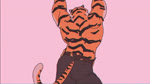 anthro back_muscles barazoku belly belt biceps big_butt big_muscles bottomwear butt claws clothed clothing dancing fingerless_gloves fur furgonomics gloves handwear kemono licking licking_lips licking_own_lips looking_at_viewer male musclegut muscular muscular_anthro muscular_male music navel nipples pants pecs pink_background self_lick shaking_butt shaking_hips simple_background smile solo standing thick_arms thick_thighs tongue tongue_out topless topless_anthro topless_male tuft twerking oryzaviridi sound_warning epic_games fortnite vocaloid oscar_(fortnite) felid mammal pantherine tiger 16:9 2025 2d_animation animated japanese_audio meme short_playtime sound webm widescreen