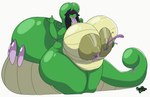 big_breasts big_butt big_tail big_tongue bodily_fluids breasts butt female huge_breasts huge_butt huge_tail hyper hyper_breasts hyper_butt lactating non-milk_lactation tail thick_thighs transformation snekkobean nintendo pokemon amy_alethino generation_6_pokemon goodra pokemon_(species) slitherspawn goo_(disambiguation) animated short_playtime