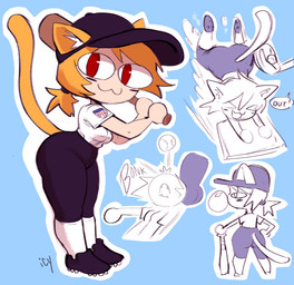 ball baseball_(ball) baseball_(sport) baseball_base baseball_bat baseball_cap baseball_uniform bat_(object) blonde_hair bubble_gum butt clothing female hair hat headgear headwear ponytail pupils red_eyes sliding slit_pupils solo sport sportswear tail uniform iseenudepeople tsukihime type-moon neco-arc animal_humanoid cat_humanoid felid felid_humanoid feline feline_humanoid humanoid mammal mammal_humanoid neco_spirit tailed_humanoid 2025 hi_res