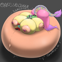4_breasts belly big_belly big_breasts big_butt breasts butt female horn huge_belly huge_breasts huge_butt hyper hyper_belly hyper_breasts hyper_butt hyper_pregnancy lying lying_on_self machine multi_breast multi_ear on_front pregnant rabbit_ears thick_thighs project_alex protogen synth_(vader-san) 1:1 absurd_res hi_res