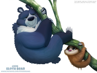 ambiguous_gender black_eyes blue_body blue_fur branch brown_body brown_fur claws duo eyes_closed fangs feral fur hanging_from_branch humor pun simple_background sleeping smile tan_body tan_fur teeth text visual_pun white_background wood piper_thibodeau bear mammal pilosan sloth sloth_bear three-toed_sloth ursine xenarthran 2019 digital_media_(artwork) digital_painting_(artwork) painting_(artwork) url