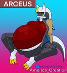 anthro belly big_belly blush breasts butt clothed clothing curvy_female curvy_figure female hoodie multicolored_body navel overcoat pregnant pregnant_anthro pregnant_female red_eyes simple_background smile solo spandex_pants tail text topwear white_body arceus_tummy nintendo pokemon arceus generation_4_pokemon legendary_pokemon pokemon_(species) 2024 absurd_res hi_res