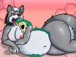 after_vore anthro anthro_pred areola belly big_belly big_breasts bodily_fluids bodily_noises bone bone_disposal breasts burping burping_up_bones burping_up_object burping_up_skull death different_sound_effects digestion digestion_noises duo fatal_vore female female_pred fur genitals hair lying navel nipples nude on_side open_mouth overweight piercing red_sclera regurgitation rumbling_stomach simple_background skull smile soft_vore sound_effect_variant sound_effects tail tongue vore white_body white_fur aafox196 mythology canid canid_demon canine canis demon hellhound mammal mythological_canine mythological_creature 4:3 digital_media_(artwork) hi_res watermark