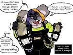anthro assertive_female australian breasts buckteeth chain checkered checkered_clothing checkered_footwear checkered_shoes clothing command command_to_sniff demanding dialogue female footprint_in_shoe footwear fur grey_body grey_fur hair holding_clothing holding_footwear holding_object holding_shoes looking_at_viewer multicolored_hair musk overalls pattern_clothing pattern_footwear pattern_shoes shoes simple_background smell_fetish smelly smelly_shoes sneakers sniffing_request solo stink_fumes talking_to_viewer teeth text two_tone_hair white_background blarf022 vans sheila_koala_(blarf022) koala mammal marsupial vombatiform 2025 absurd_res english_text hi_res