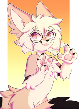 4_fingers anthro black_claws black_markings black_nose blep blonde_hair cheek_tuft chest_tuft claws cute_fangs eyewear eyewear_only facial_tuft fangs fingers fur glasses glasses_only hair looking_away male markings nude pawpads pink_eyes pink_pawpads pink_tongue round_glasses short_hair smile solo tail tan_body tan_fur teeth tongue tongue_out tuft wearing_glasses appliei canid canine fennec_fox fox mammal true_fox 2023 colored digital_drawing_(artwork) digital_media_(artwork) hi_res shaded