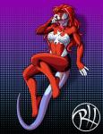 clothing cosplay costume female hair red_hair solo spandex tight_clothing predaguy marvel spider-man_(series) spider-woman vik_(predaguy) alien digital_media_(artwork) hi_res