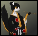 akatsuki anthro asian_clothing clothing east_asian_clothing female green_eyes half-closed_eyes japanese_clothing kimono kiseru looking_at_viewer narrowed_eyes smoke smoking smoking_pipe solo tail darkghost naruto border_collie canid canine canis collie domestic_dog herding_dog mammal pastoral_dog sheepdog hi_res