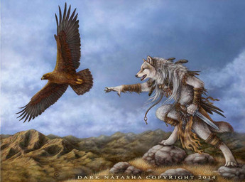 anthro barefoot beak braided_hair claws clothed clothing cloud dagger duo fangs feet fur grey_body grey_fur hair holding_dagger holding_melee_weapon holding_object holding_weapon jewelry knife male melee_weapon mountain necklace outside paws rock sharp_teeth sky teeth toe_claws weapon white_body white_fur white_hair dark_natasha accipitrid accipitriform avian bird canid canine canis eagle golden_eagle mammal true_eagle wolf 2014 signature