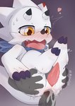 anal anthro blush bodily_fluids cum cum_in_ass cum_inside cum_while_penetrated duo erection genital_fluids genitals horn male male/male male_penetrated male_penetrating male_penetrating_male orgasm penetration penis sex white_body young a_midnight_cat bandai_namco digimon digimon_(species) gammamon scalie hi_res