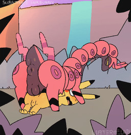 3_toes anal anal_penetration anal_tugging animal_genitalia animal_penis anus backsack balls big_butt big_penis black_balls black_body black_exoskeleton black_eyes black_fur black_penis blush bouncing_balls butt curling_toes dipstick_ears ear_markings equine_genitalia equine_penis exoskeleton feet feral feral_on_feral feral_penetrated feral_penetrating feral_penetrating_feral fur genitals larger_feral larger_male looking_down lying male male/male male_penetrated male_penetrating male_penetrating_male medial_ring multicolored_ears on_front penetration penile penile_penetration penis penis_in_ass puffy_anus purple_body purple_exoskeleton red_body red_cheeks red_exoskeleton sex size_difference smaller_feral smaller_male smaller_penetrated thrusting tight_fit toes yellow_balls yellow_sclera conditional_dnp watermelon_(artist) nintendo pokemon generation_1_pokemon generation_5_pokemon pikachu pokemon_(species) scolipede 2025 2d_animation animated frame_by_frame loop