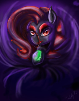 cape clothing eyelashes female feral gem hair lipstick long_hair looking_at_viewer makeup red_eyes smile smirk solo wings astroboygf hasbro my_little_pony mythology black_widow_(kaverenthehunter08) fan_character demon equid equine mammal mythological_creature mythological_equine pegasus vampire 2013 hi_res