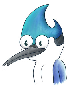 anthro beak beak_closed black_eyes black_markings blue_body blue_feathers feathers head_markings light long_beak male male_anthro markings mouth_closed multicolored_body multicolored_feathers no_eyebrows nude nude_anthro nude_male solo three-quarter_view white_body white_feathers kat-in-the-box cartoon_network regular_show mordecai_(regular_show) avian bird blue_jay corvid jay_(bird) new_world_jay oscine passerine 2010 bust_portrait colored digital_drawing_(artwork) digital_media_(artwork) english_description lighting low_res portrait shaded