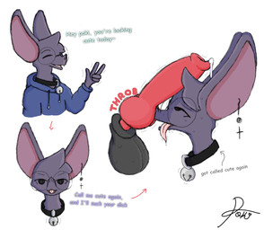 ambiguous_gender animal_genitalia anthro balls big_ears big_penis bodily_fluids canine_genitalia clothing collar drooling duo ear_piercing ear_ring eyewear femboy genitals glasses hoodie huge_penis knot male male/ambiguous male/male nuzzling penis penis_nuzzling piercing purple_body ring_piercing saliva sweat text tongue tongue_out topwear pokipose poki_(pokipose) bat canid canine mammal hi_res