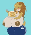 anthro areola big_breasts blue_background breasts clothed clothing curvy_figure female food huge_breasts hyper hyper_breasts looking_at_viewer nipple_dip nipples pancake plate simple_background solo thick_thighs topless voluptuous wide_hipped_anthro wide_hipped_female wide_hips conditional_dnp suirano adidas nintendo pokemon sandpancake generation_1_pokemon pokemon_(species) sandslash 2020 digital_media_(artwork) hi_res signature