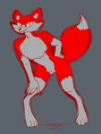 ambiguous_gender andromorph animal_genitalia anthro canid canine cheek_tuft chest_tuft claws clitoris curvy_figure digitigrade enlarged_clitoris facial_tuft fox foxy_(foxyfggart) foxyfggart fully_sheathed genitals hi_res inner_ear_fluff intersex mammal multi_genitalia nonbinary_(lore) pussy sackless sheath smile smiling_at_viewer smirk smirking_at_viewer solo source_request trans_(lore) tuft wide_hips