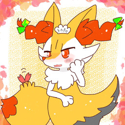 accessory ambiguous_anthro ambiguous_gender anthro biped blush blush_stickers bow_ribbon dipstick_tail flustered food hair_accessory hair_bow hair_ribbon hand_on_cheek markings object_in_tail open_:3 open_mouth open_smile ribbons shrimp_(food) smile snout solo standing tail tail_markings annyui0611 nintendo pokemon braixen canid generation_6_pokemon mammal pokemon_(species) 1:1 2022 digital_drawing_(artwork) digital_media_(artwork) half-length_portrait hi_res japanese_description portrait translated_description