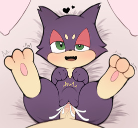 3_toes abdominal_bulge bed bestiality blush bodily_fluids cum cum_in_vagina cum_inside curling_toes duo feet female female_on_human female_penetrated feral feral_penetrated first_person_view fur furniture genital_fluids genitals green_eyes heart_symbol human_on_feral human_penetrating human_penetrating_female human_penetrating_feral human_pov interspecies looking_pleasured male male/female male_on_feral male_penetrating male_penetrating_female male_penetrating_feral male_pov open_mouth pawpads paws penetrating_pov penetration penile penile_penetration penis penis_in_vagina pillow purple_body purple_fur sex solo_focus toes tongue twitching vaginal vaginal_penetration vulva pawsolie nintendo pokemon felid feline generation_5_pokemon human mammal pokemon_(species) purrloin absurd_res hi_res
