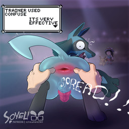 ambiguous_gender animal_genitalia animal_penis anthro anus balls bodily_fluids butt canine_genitalia canine_penis disembodied_hand erection female genitals group human_on_anthro interspecies knot knotted_penis male male/ambiguous male_focus moobs penis pokephilia shaking shivering spread_anus spread_legs spreading surprised sweat sweatdrop tail soyeleyevrows nintendo pokemon canid canine generation_1_pokemon generation_4_pokemon human lucario mammal pikachu pokemon_(species) rodent 1:1 hi_res