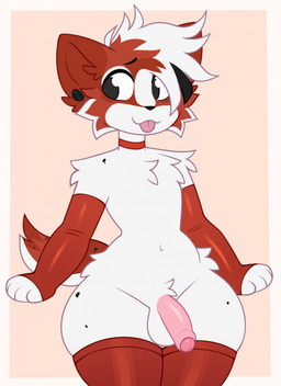 anthro arm_tuft armwear balls black_eyes black_nose blep border cat_smile cheek_tuft chest_tuft choker clothing ear_piercing facial_tuft femboy foreskin fur genitals hair humanoid_genitalia humanoid_penis jewelry legwear looking_away male markings navel necklace penis piercing pink_penis pink_tongue red_armwear red_choker red_clothing red_jewelry red_legwear red_markings red_necklace red_stockings short_hair shoulder_tuft simple_background small_waist solo stockings tail thick_thighs tongue tongue_out tuft white_body white_border white_fur wide_hips ohalphabetboyy domestic_cat felid feline felis mammal 2026 colored digital_drawing_(artwork) digital_media_(artwork) hi_res