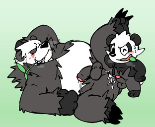 after_sex anthro balls belly black_nose blush duo erection genitals humanoid_genitalia humanoid_penis male male/male overweight overweight_anthro overweight_male penis sex young shiroobun nintendo pokemon bear generation_6_pokemon giant_panda mammal pancham pangoro pokemon_(species) 2025 father_(lore) father_and_child_(lore) father_and_son_(lore) incest_(lore) parent_(lore) parent_and_child_(lore) parent_and_son_(lore) son_(lore)