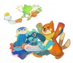 ambiguous_gender anthro feral group red_eyes tail unknown_artist nintendo pokemon buizel canid canine chimecho generation_3_pokemon generation_4_pokemon legendary_pokemon mammal mudkip piplup pokemon_(species) riolu shaymin sky_forme_shaymin hi_res