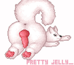 animated_gif anus balls blinking butt genitals knot looking_at_viewer male nude pawpads paws penis simple_background smile smiling_at_viewer solo tail twerking white_background prettyjelly canid canine canis mammal wolf animated digital_media_(artwork) pixel_(artwork) short_playtime watermark
