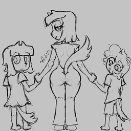 animal_ears anthro bottomwear clothed clothing dress eyebrow_through_hair eyebrows female group hair hand_holding looking_at_another looking_at_viewer looking_away male narrowed_eyes paws shirt shorts simple_background tail topwear translucent translucent_hair trio young young_anthro kunshikter tasqyn_studio mom_(kunshikter) sulu_(kunshikter) tima_(kunshikter) 1:1 monochrome signature sketch tagme mother_(lore) mother_and_child_(lore) mother_and_son_(lore) parent_(lore) parent_and_child_(lore) parent_and_son_(lore) sibling_(lore) son_(lore)