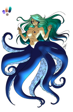 areola blue_body blue_eyes blue_hair brown_areola ear_fins female fin green_eyes hair multicolored_body solo tentacles two_tone_body alechia_val keniahoward18 alechia animal_humanoid aquatic aquatic_humanoid cephalopod cephalopod_humanoid coleoid humanoid mollusk mollusk_humanoid octopodiform octopus octopus_humanoid scylla hi_res