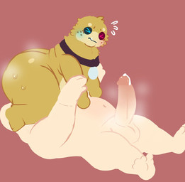 anthro anus balls big_butt bodily_fluids butt clothed clothing collar duo erection facesitting fangs fluffy foreskin freckles fur genitals heterochromia male moobs musk musky_butt musky_penis overweight penis sitting sitting_on_another sphere_hands sweat sweatdrop sweaty_butt teeth underbite yellow_body yellow_fur nutpillow prince_glibbon_(nutpillow) alien 3d_(artwork) digital_media_(artwork) hi_res