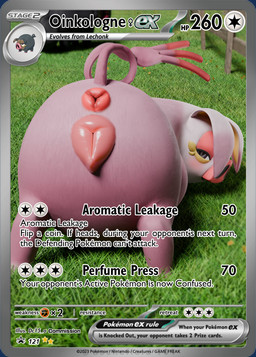 animal_genitalia anus butt female feral genitals looking_at_viewer pokemon_card presenting presenting_anus presenting_hindquarters presenting_vulva solo text vulva dc15_a nintendo pokemon generation_9_pokemon mammal oinkologne pokemon_(species) shiny_pokemon suid suine sus_(pig) 3d_(artwork) absurd_res digital_media_(artwork) english_text hi_res